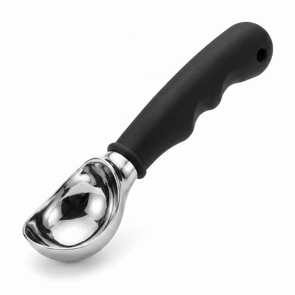 DewAura Ice Cream Scoop, Stainless Steel Ice Cream Scooper with Ergonomic Non-slip Silicone Handle, Professional Cookie Dough Scoop for Hard Ice Cream, Melon Baller, 7.1 Inch