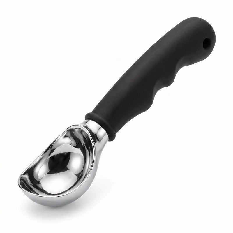 DewAura Ice Cream Scoop, Stainless Steel Ice Cream Scooper with Ergonomic Non-slip Silicone Handle, Professional Cookie Dough Scoop for Hard Ice Cream, Melon Baller, 7.1 Inch