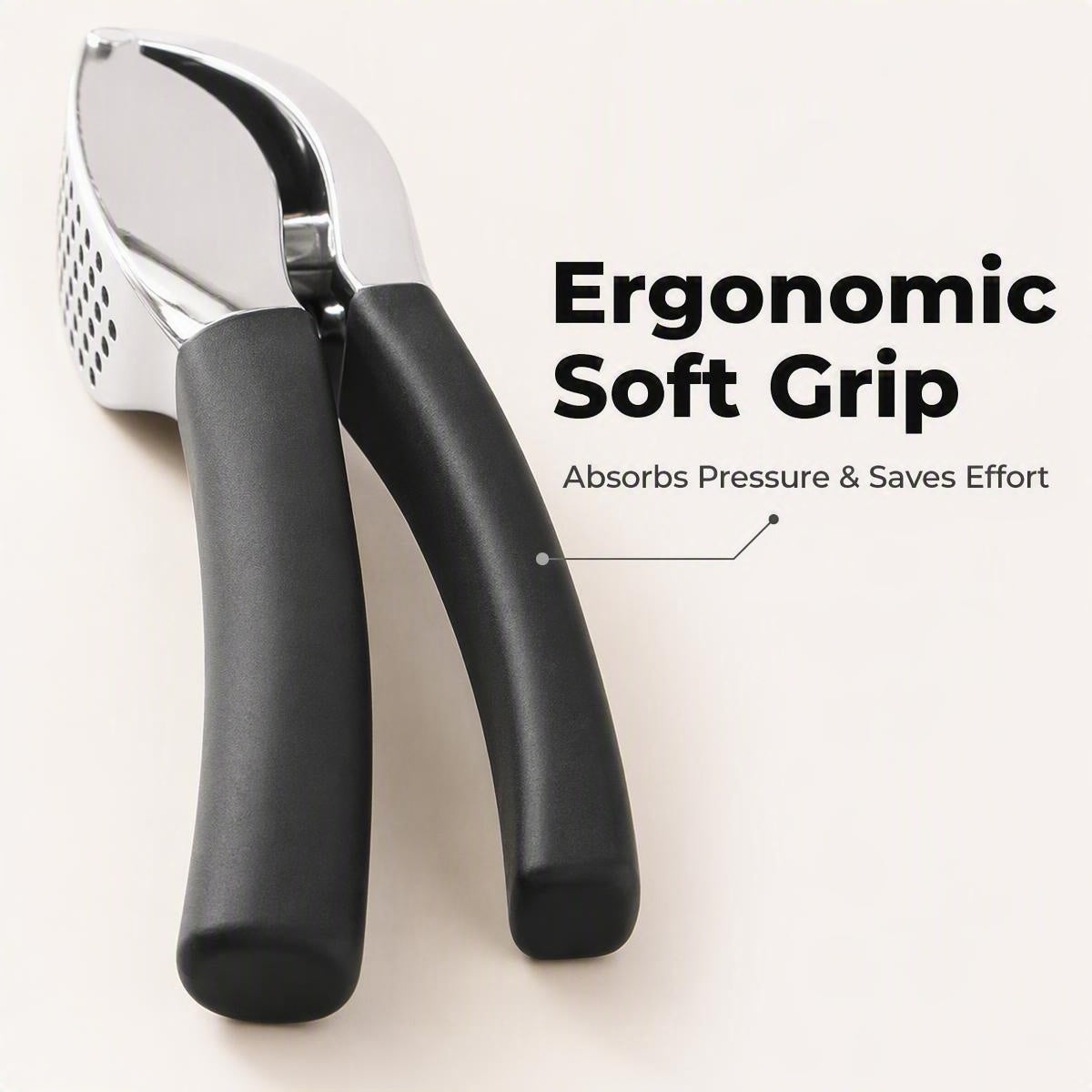 DewAura Pro Garlic Press - Stainless Steel Mincer with Comfort Grip